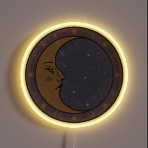 Whimsigoth Crescent Moon RGB Neon Sign Whimsigoth Crescent Moon RGB Neon Sign