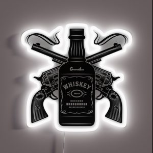 Whiskey And Guns RGB Neon Sign