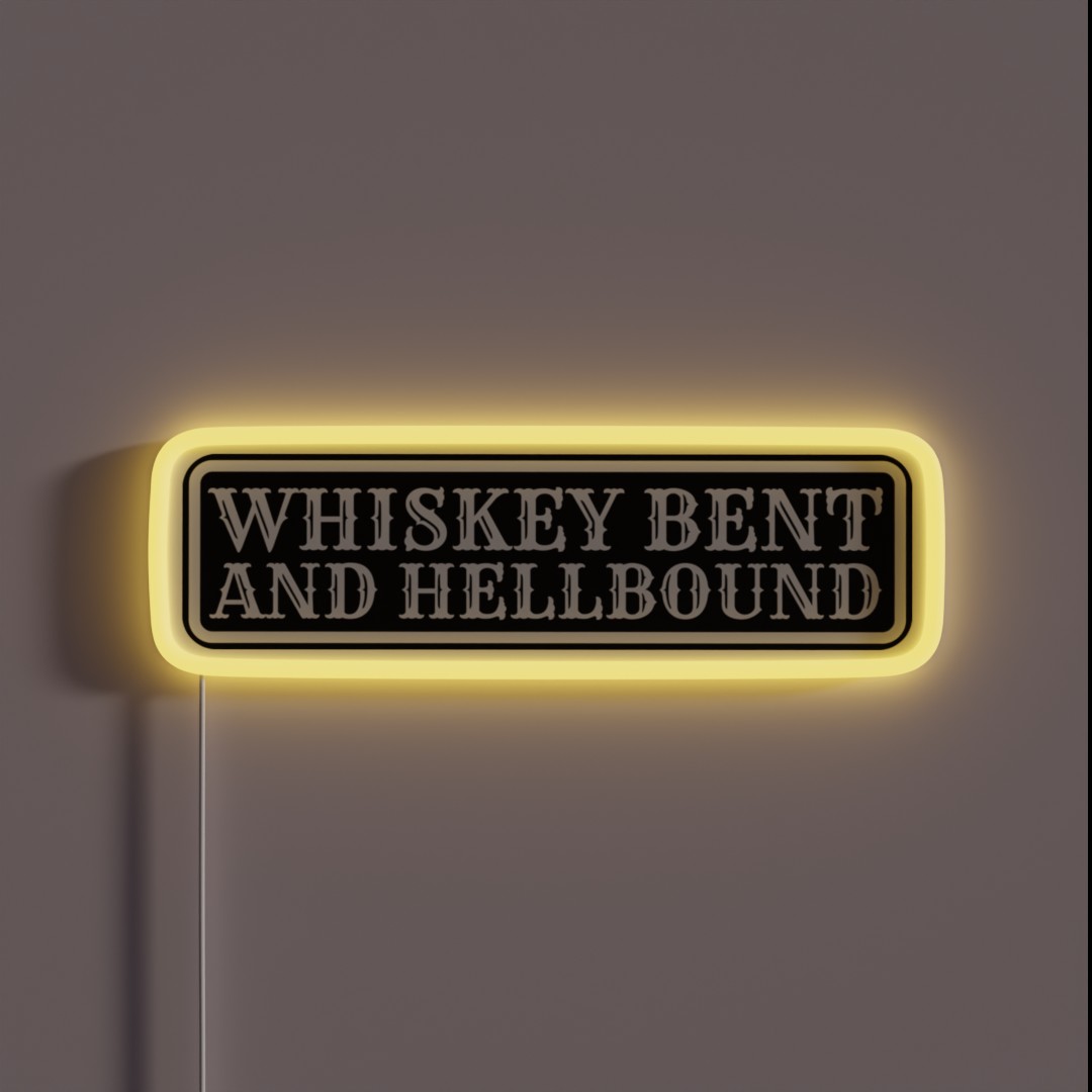 Whiskey Bent And Hell Bound RGB Neon Sign Whiskey Bent And Hell Bound RGB Neon Sign