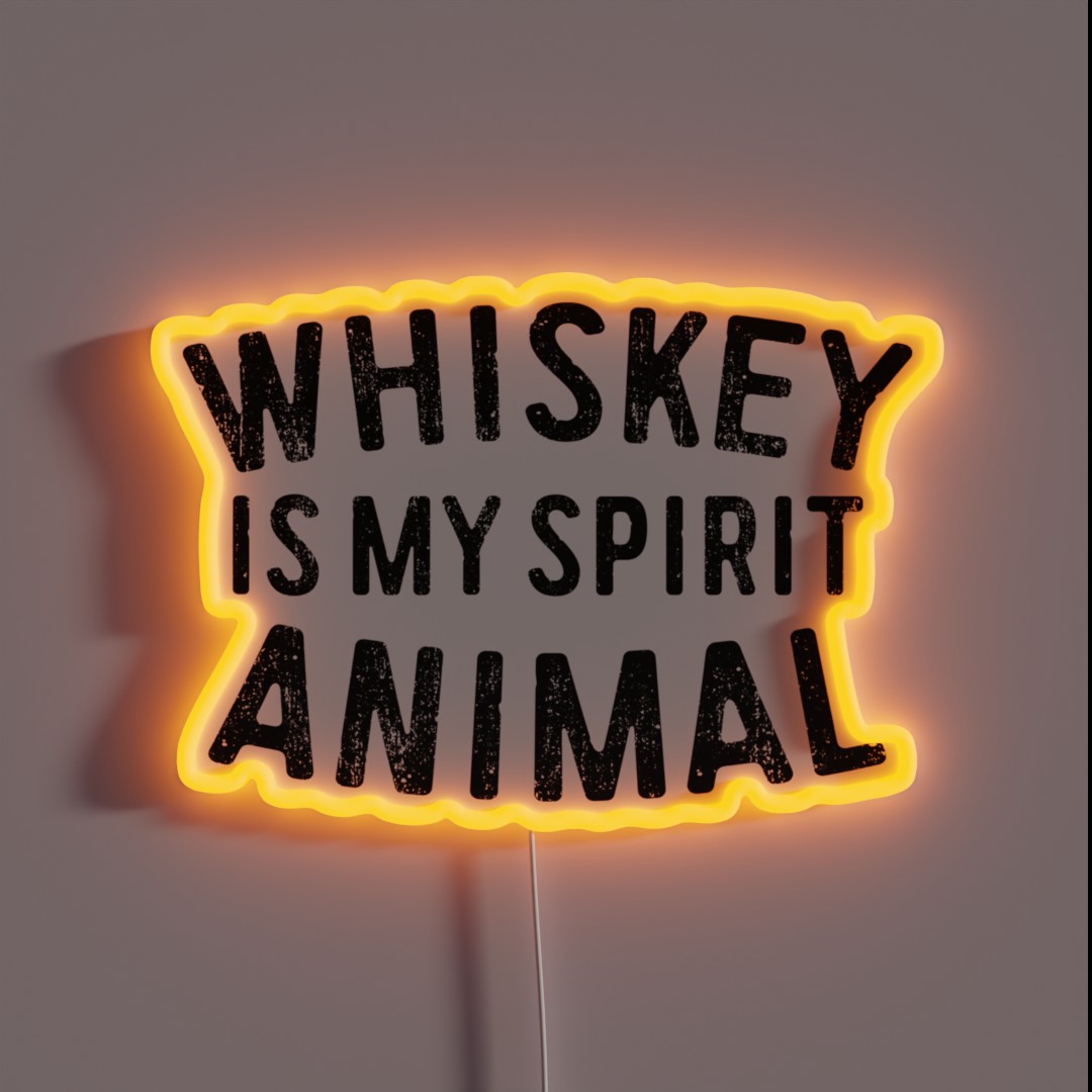 Whiskey Is My Spirit Animal RGB Neon Sign Whiskey Is My Spirit Animal RGB Neon Sign