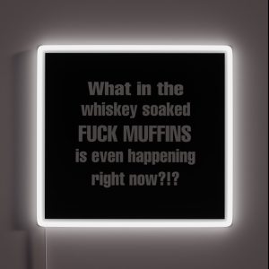 Whiskey Muffins White Text RGB Neon Sign
