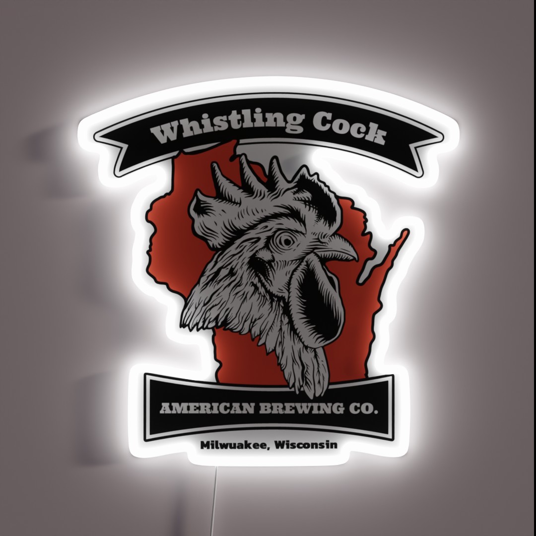 Whistling Cock American Brewing Co Milwaukee RGB Neon Sign Whistling Cock American Brewing Co Milwaukee RGB Neon Sign