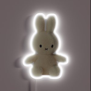 White Bunny Stuffie RGB Neon Sign