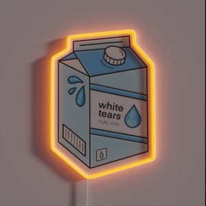 White Tears Milk Carton RGB Neon Sign