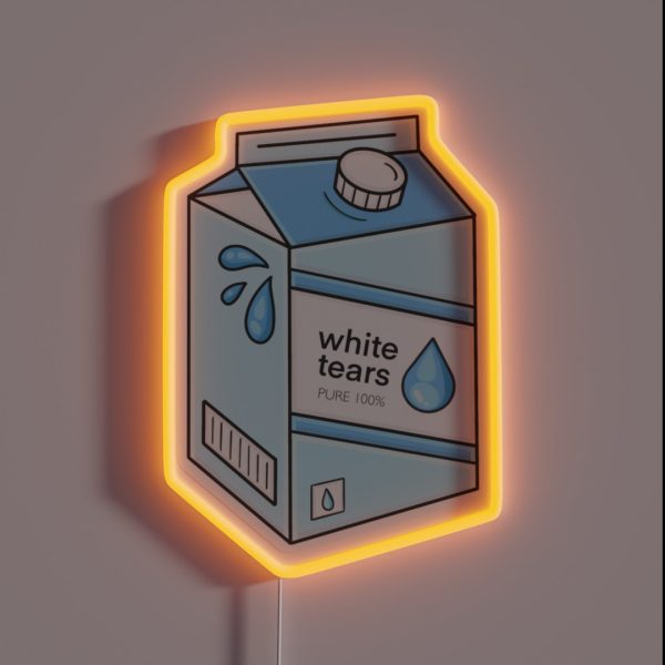 White Tears Milk Carton RGB Neon Sign