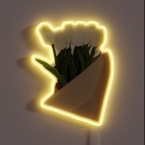 White Tulips RGB Neon Sign