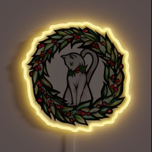 White Yule Cat RGB Neon Sign White Yule Cat RGB Neon Sign