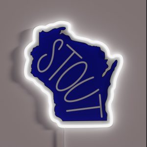 WI State Stout RGB Neon Sign