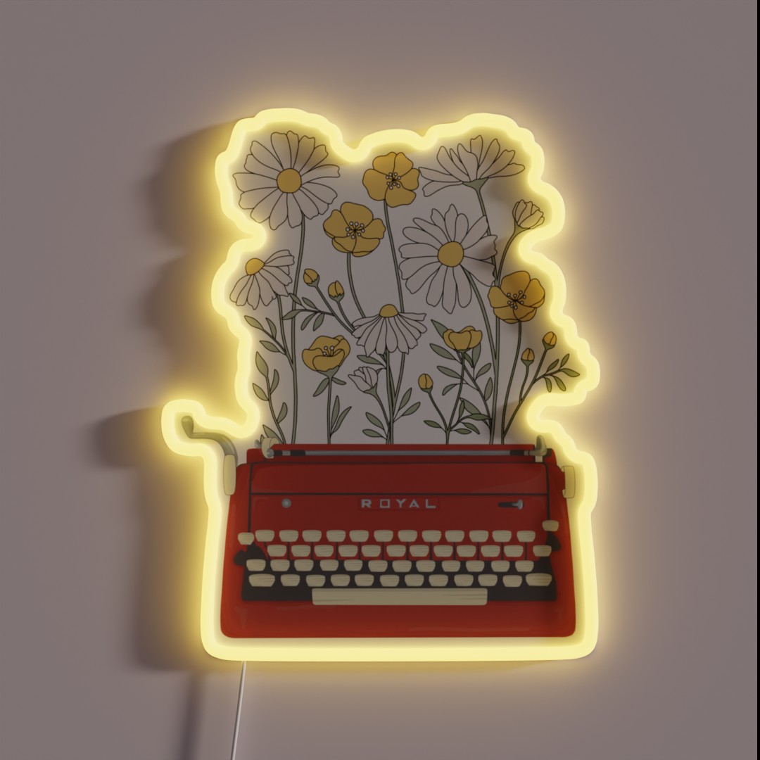 Wild Flower Type Writer RGB Neon Sign Wild Flower Type Writer RGB Neon Sign