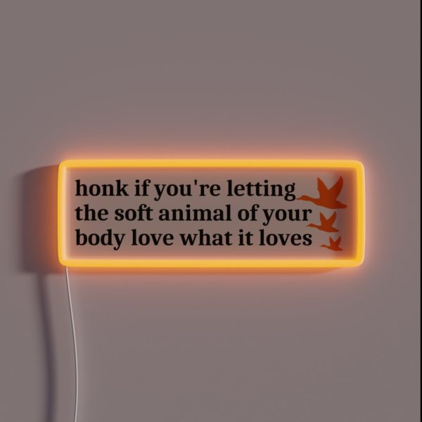 Wild Geese Mary Oliver Bumper RGB Neon Sign