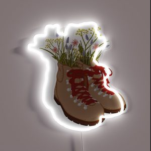 Wildflower Hiking Boots RGB Neon Sign