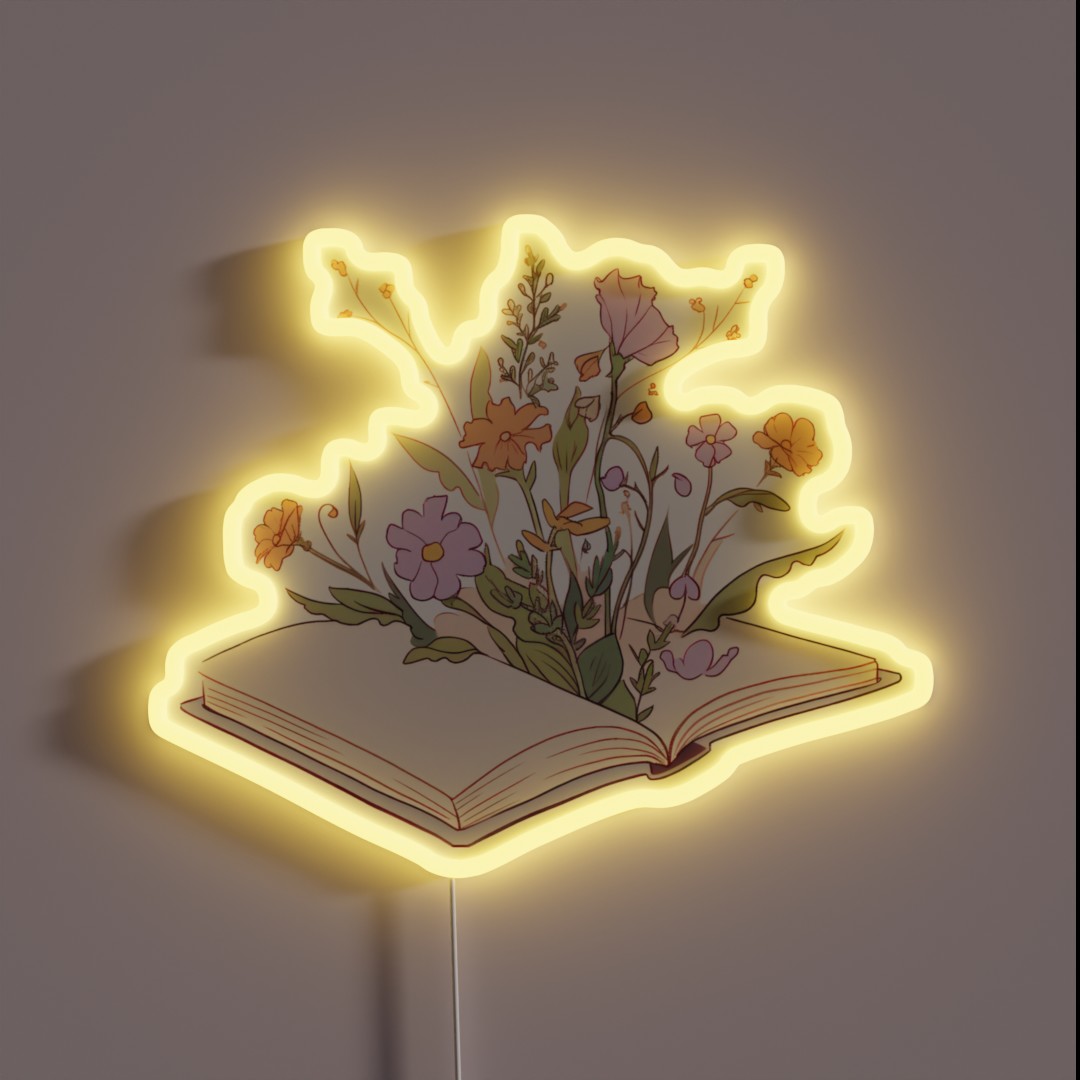 Wildflowers Growing From An Open Book II RGB Neon Sign Wildflowers Growing From An Open Book II RGB Neon Sign