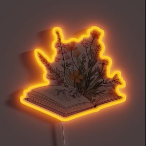 Wildflowers Growing From An Open Book RGB Neon Sign Wildflowers Growing From An Open Book RGB Neon Sign