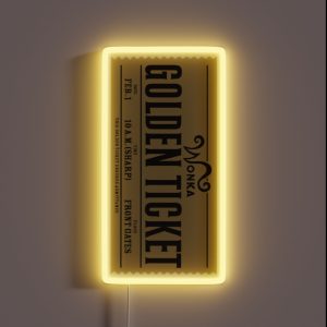 Willy Wonka S Golden Ticket Charlie And The Chocolate Factory RGB Neon Sign Willy Wonka S Golden Ticket Charlie And The Chocolate Factory RGB Neon Sign