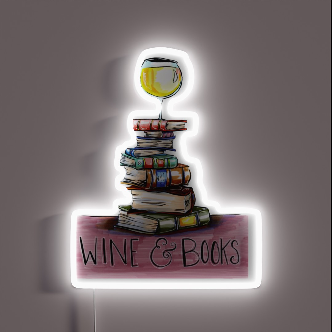 Wine And Books RGB Neon Sign Wine And Books RGB Neon Sign