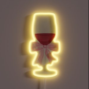 Wine And Bow Watercolor Drawing RGB Neon Sign Wine And Bow Watercolor Drawing RGB Neon Sign
