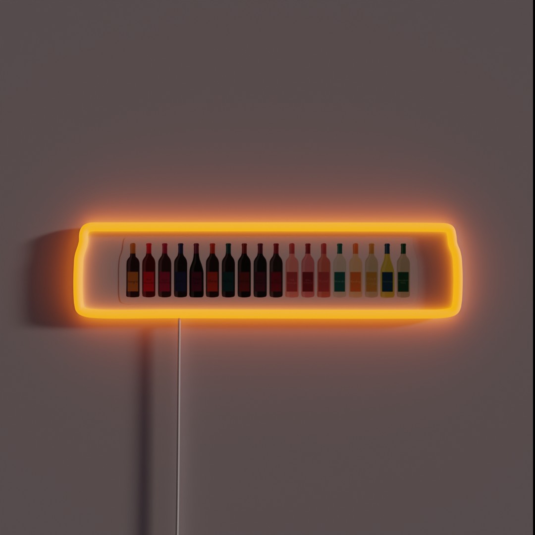 Wine Bottles RGB Neon Sign Wine Bottles RGB Neon Sign