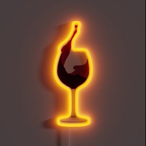 Wine Glass Spilling Wine RGB Neon Sign