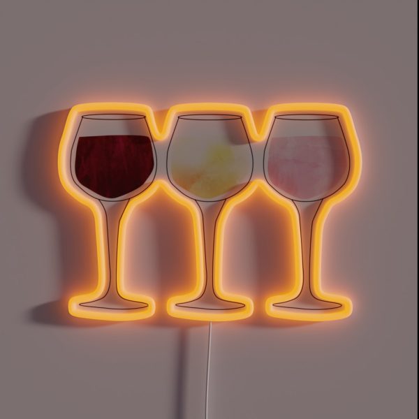 Wine Glasses RGB Neon Sign