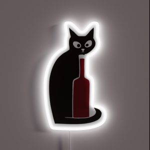 Wine O Clock I Love Cats And Wine RGB Neon Sign Wine O Clock I Love Cats And Wine RGB Neon Sign