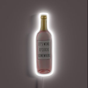 Wine O Clock Somewhere RGB Neon Sign