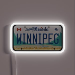 Winnipeg License Plate RGB Neon Sign