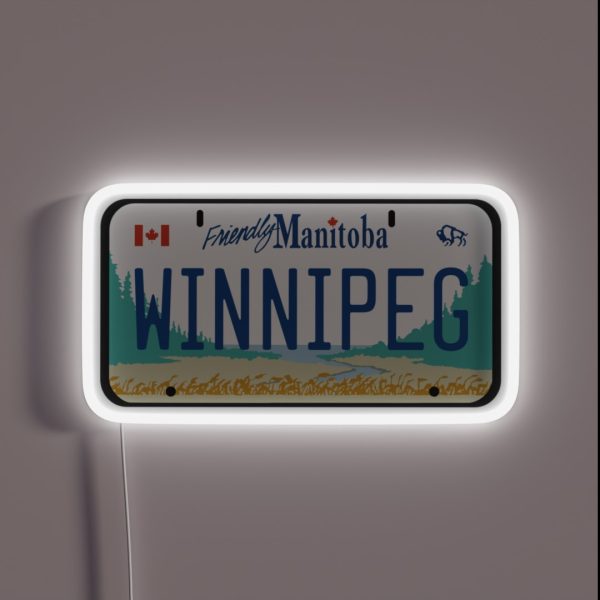 Winnipeg License Plate RGB Neon Sign