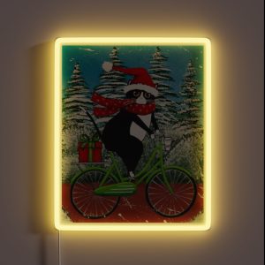 Winter Cat Bicycle Ride RGB Neon Sign Winter Cat Bicycle Ride RGB Neon Sign