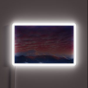 Winter Landscape With Snowy Mountain RGB Neon Sign