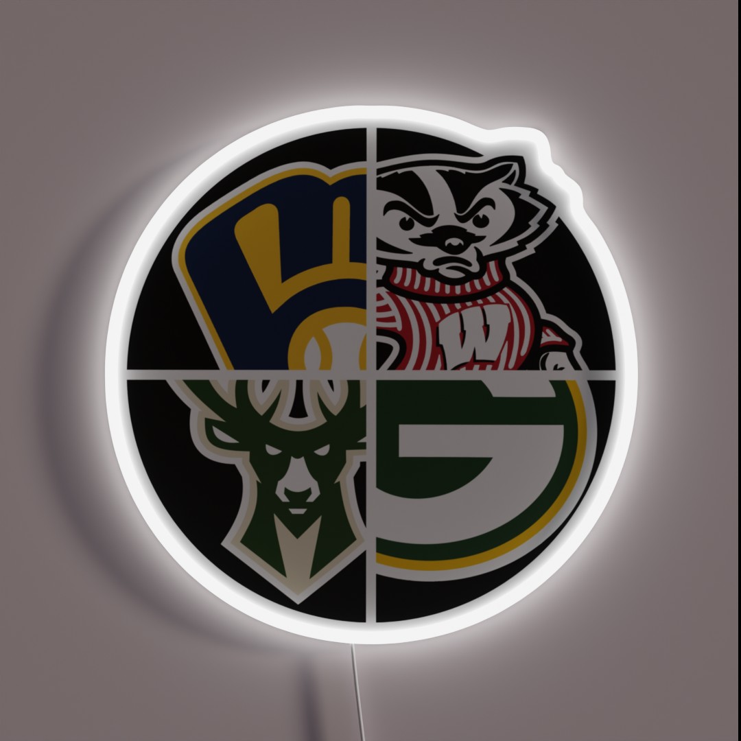 Wisco Sports Quad RGB Neon Sign Wisco Sports Quad RGB Neon Sign