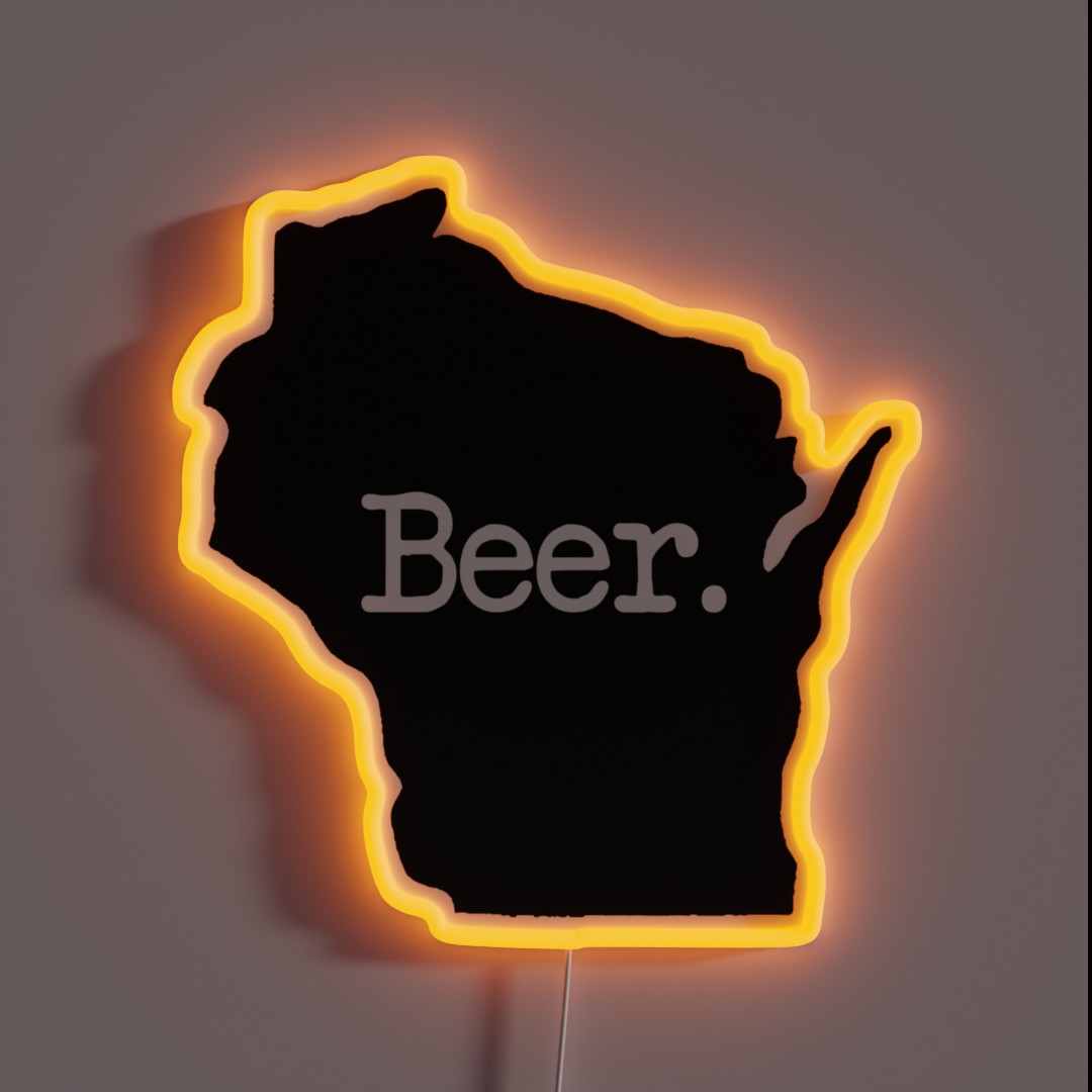 Wisconsin Beer WI RGB Neon Sign Wisconsin Beer WI RGB Neon Sign