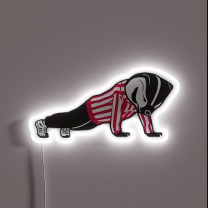 Wisconsin Bucky Badger Pushups RGB Neon Sign