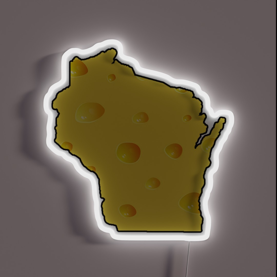 Wisconsin Cheese State RGB Neon Sign Wisconsin Cheese State RGB Neon Sign
