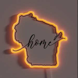 Wisconsin Home RGB Neon Sign Wisconsin Home RGB Neon Sign