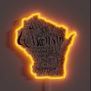Wisconsin RGB Neon Sign Wisconsin RGB Neon Sign