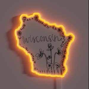 Wisconsin State Flower RGB Neon Sign