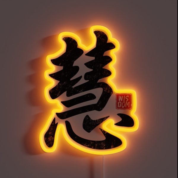 Wisdom Kanji Japanese And Chinese Symbol RGB Neon Sign
