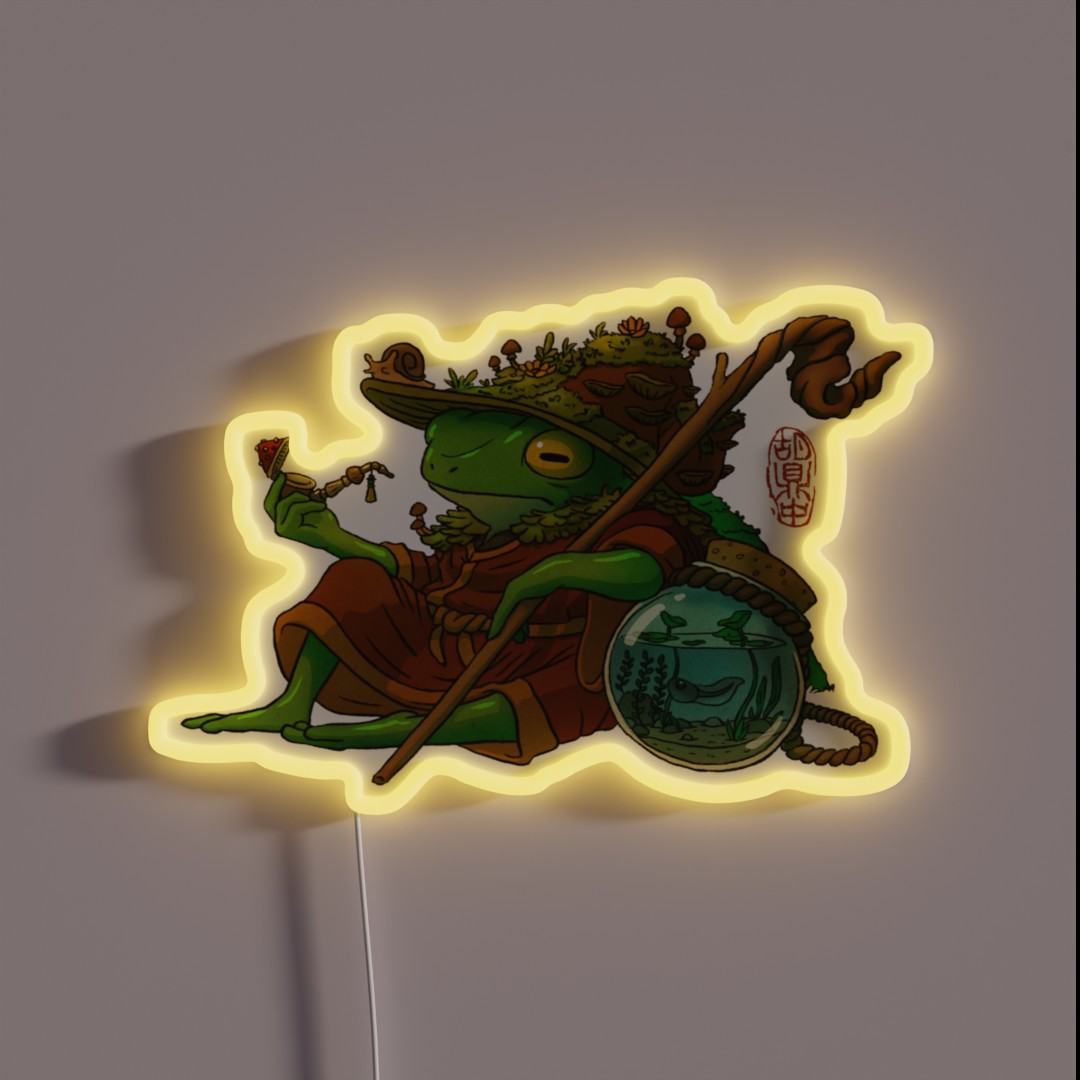 Wise Wizard Frog And His Son Artwork Asian RGB Neon Sign Wise Wizard Frog And His Son Artwork Asian RGB Neon Sign