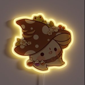 Witchy Mushroom With Potions RGB Neon Sign