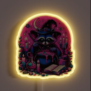 Witchy Raccoon Brewmaster RGB Neon Sign Witchy Raccoon Brewmaster RGB Neon Sign