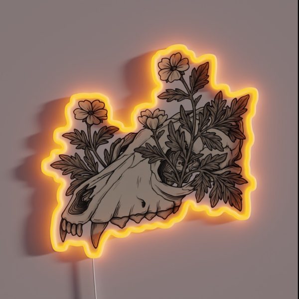 Wolf Sull Fox Skull Vulture Culture Canine RGB Neon Sign