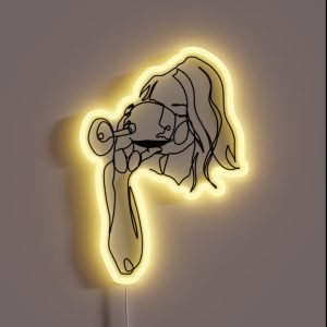 Woman Drinking Wine RGB Neon Sign