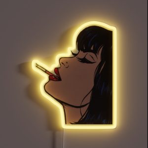Woman Smoking Cigarette Art RGB Neon Sign