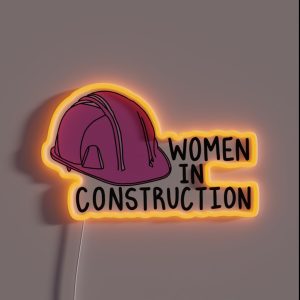 Women In Construction Pink Hard Hat RGB Neon Sign