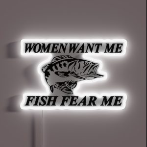 Women Want Me Fish Fear Me RGB Neon Sign Women Want Me Fish Fear Me RGB Neon Sign