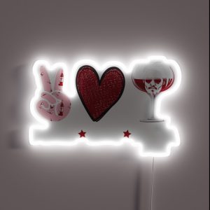 Womens Funny Peace Love And Mega Pint RGB Neon Sign Womens Funny Peace Love And Mega Pint RGB Neon Sign