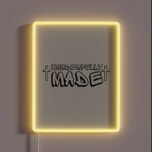 Wonderfully Made Cross RGB Neon Sign