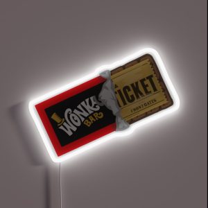 Wonka Golden Ticket RGB Neon Sign