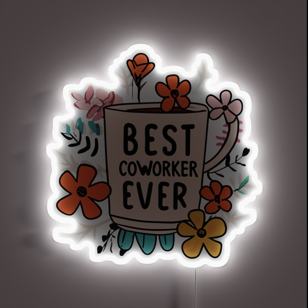 Workplace Dynamo Best Coworker Ever RGB Neon Sign Workplace Dynamo Best Coworker Ever RGB Neon Sign