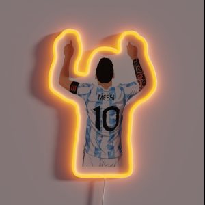 World Cup Soccer Football Lionel Messi Argentina RGB Neon Sign
